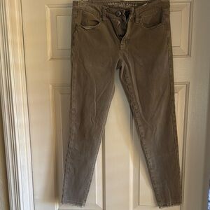 American Eagle tan/brown 360 Super Stretch Jeggings SZ 6